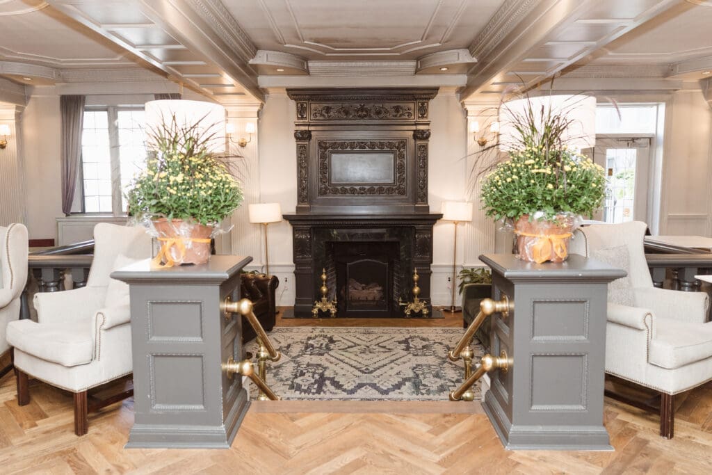 rainy day photo spot at madison hotel is the lobby fireplace