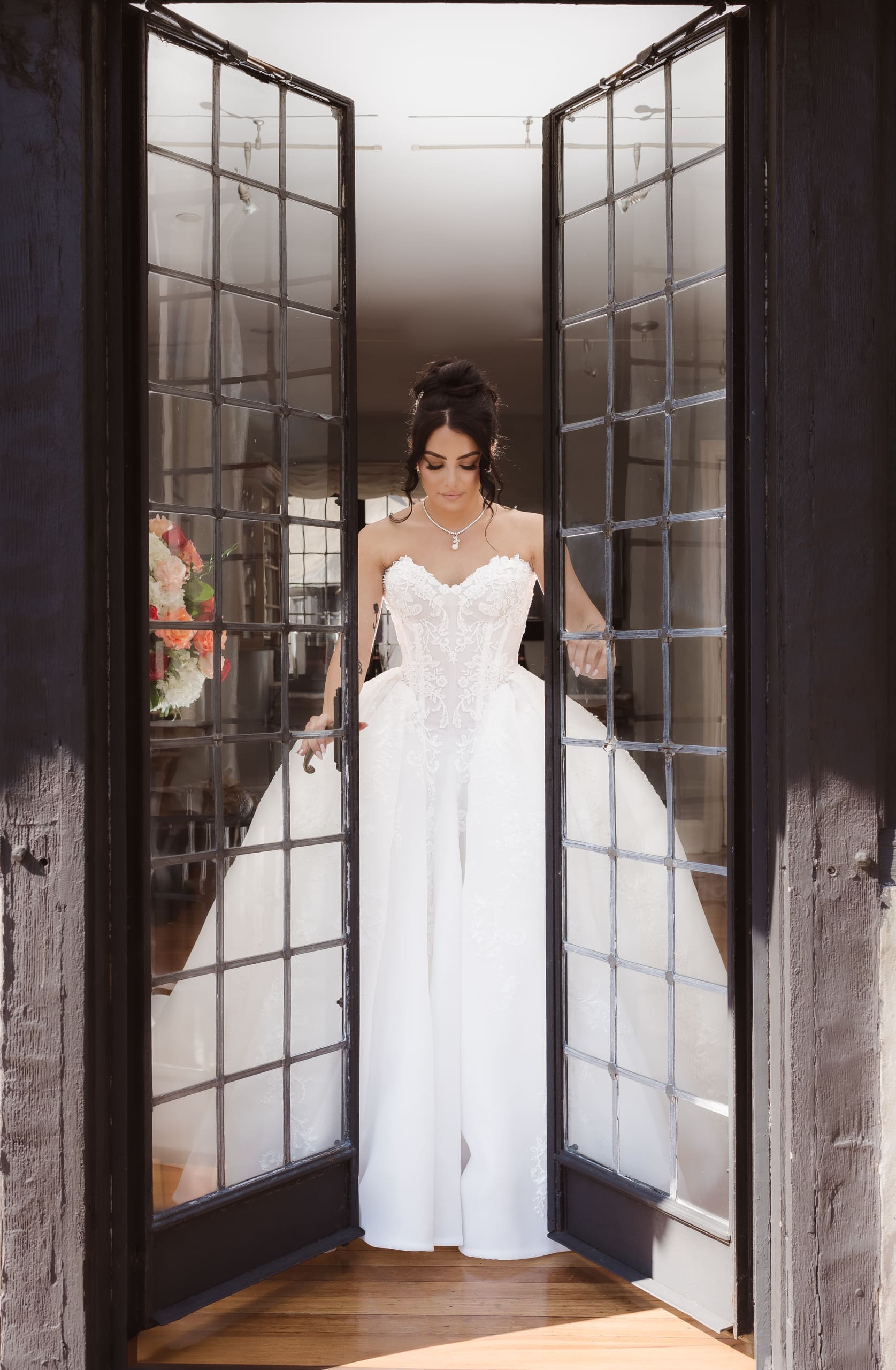 bridal portrait with doors