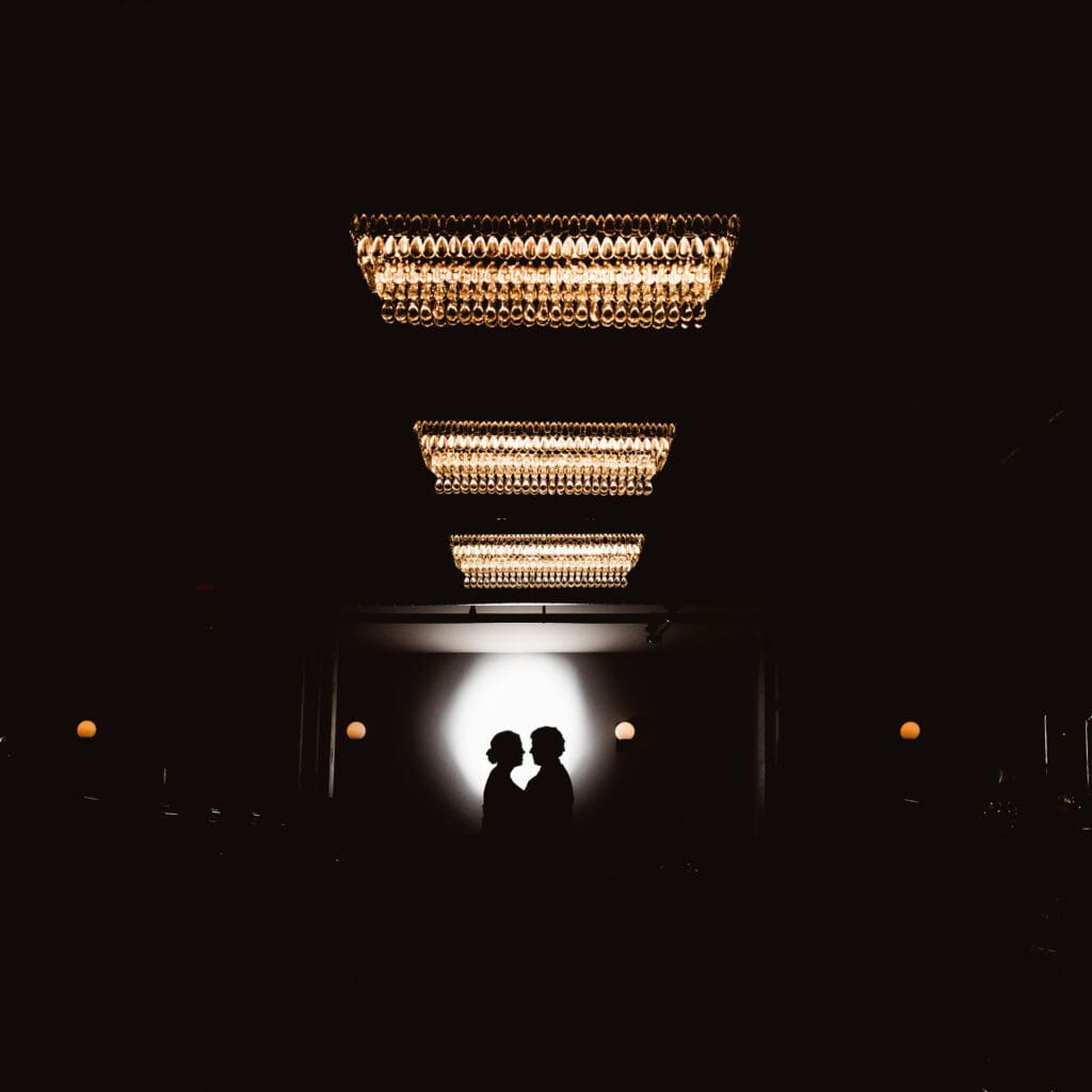 creative silhouette photo on wedding day