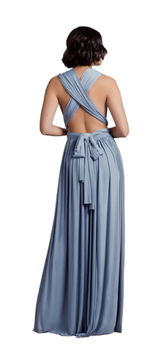 dusty blue engagement photos dress