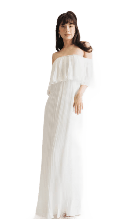 white engagement photos dress