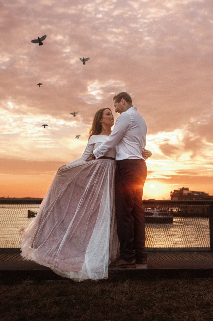 birds-in-air-sunset-engagement-photo-romantic-by-suess-moments