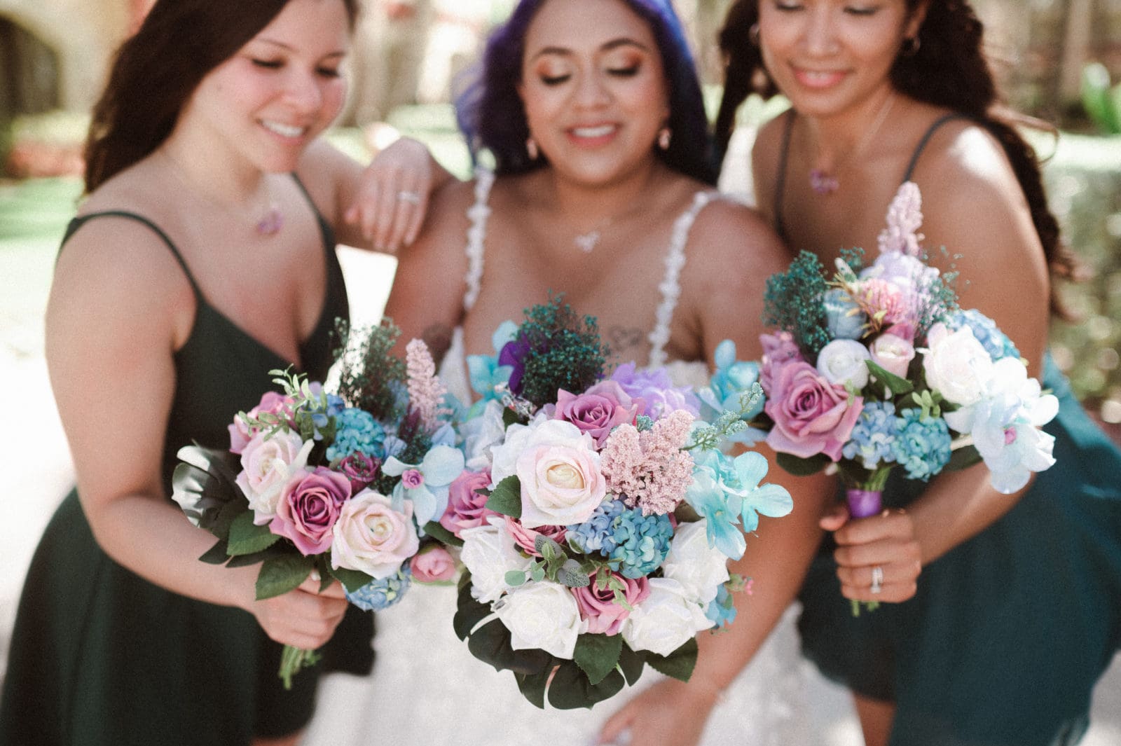 bride-diy-bouquets-purple-blue-teal-rose-by-suessmoments