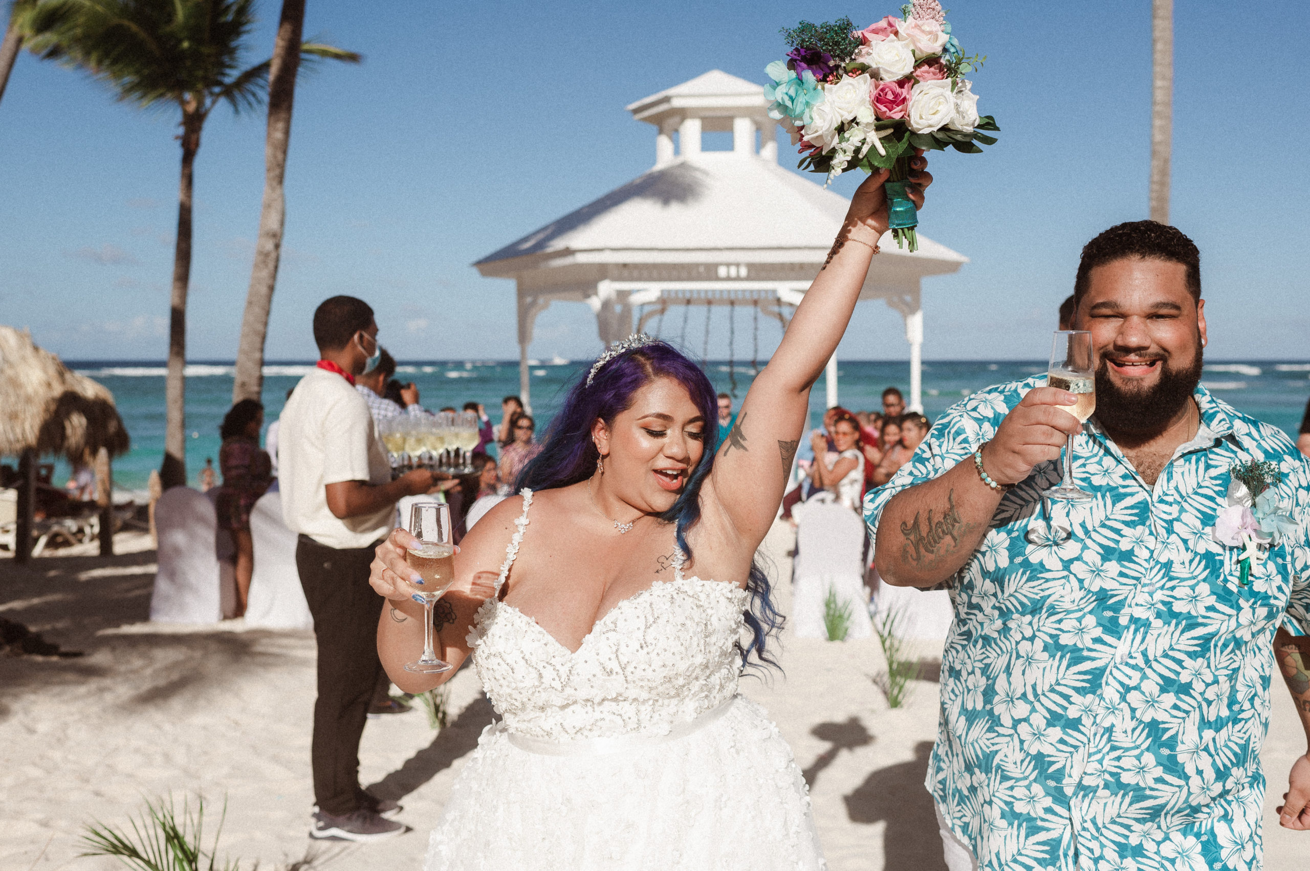 fun-just-married-exit-at-wedding-ceremony