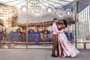 janes-carousel-dumbo-brooklyn-fun-engagement-photo