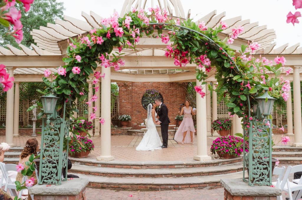 ceremony-outdoor-garden-dreamy-wedding-at-the-manor-restaurant-nj-suess-moments