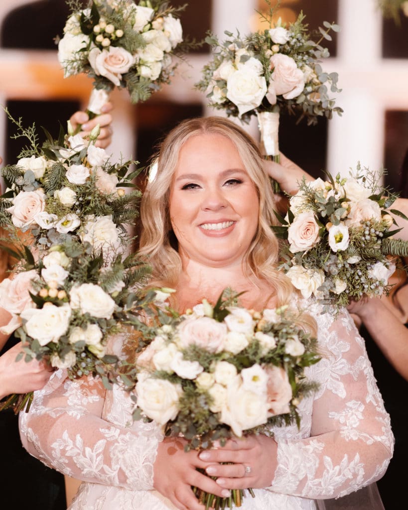 flowers-around-bride-face-wedding-photo