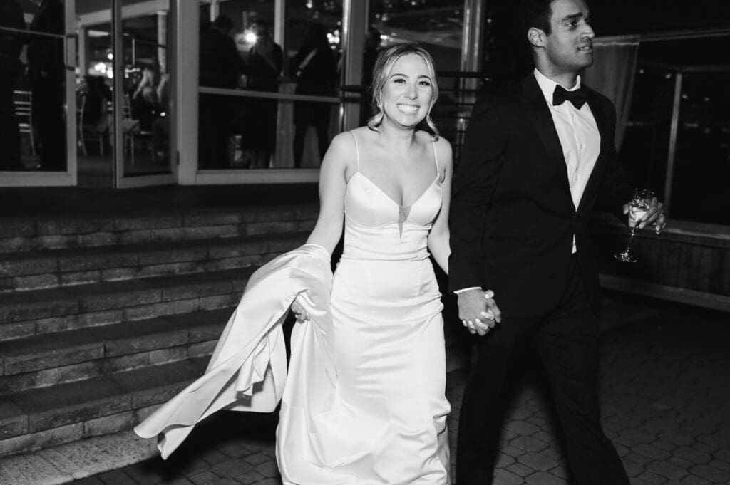 bride-and-groom-walking-candid