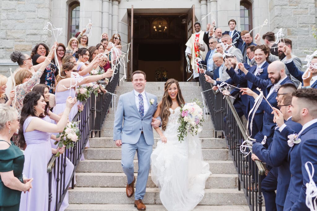 briarcliff-ny-wedding-ceremony-steps-photo-just-married-at-st-theresa