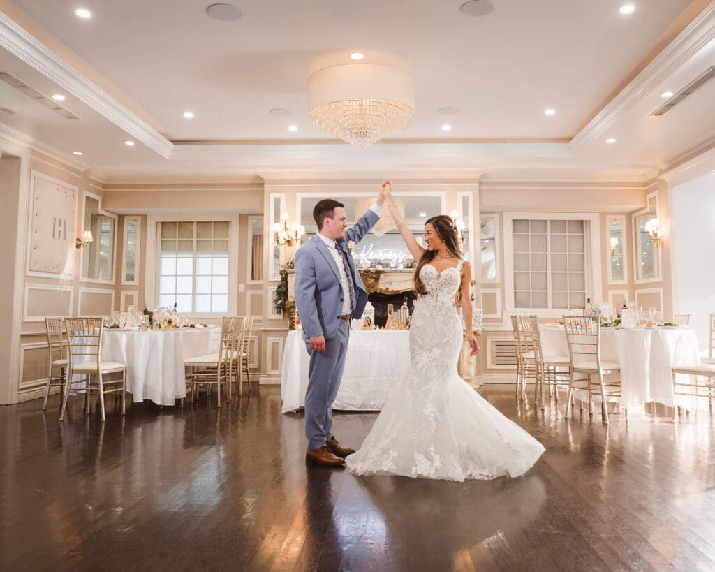 indoor-wedding-reception-photos-with-the-disney-couple-on-wedding-day-at-the-briarcliff-manor-ny