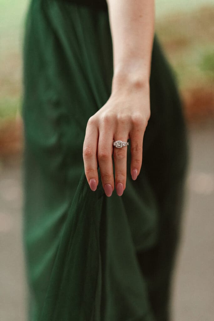 ring-shot-wearing-green-dress