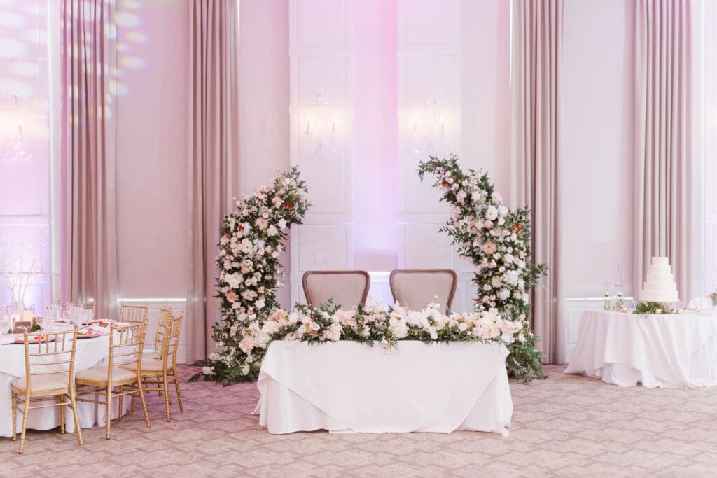 fake-flowers-arch-at-wedding-reception-crystal-springs-resort-nj