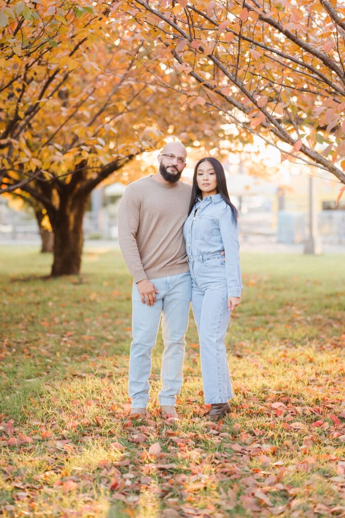 engagement-photo-with-dogs-at-fall-time