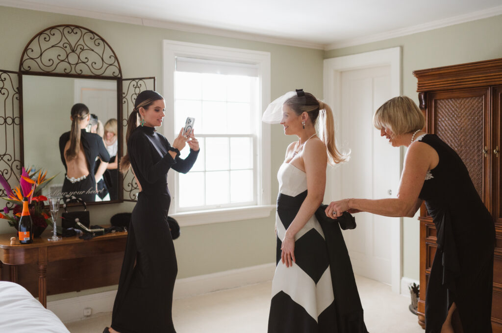 escada-vintage-black-and-white-wedding-dress