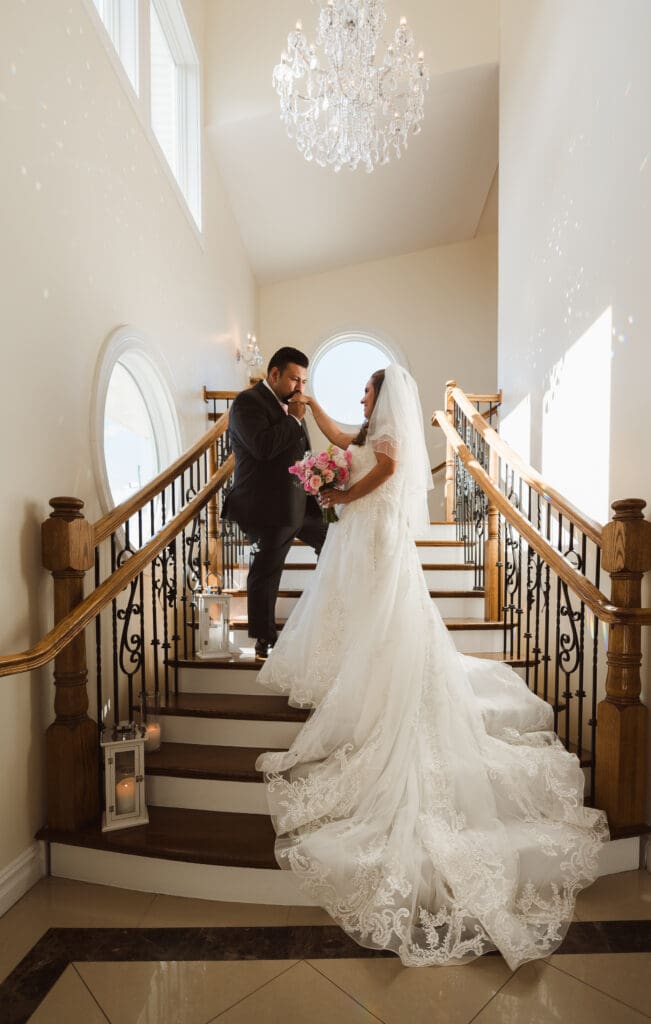beach-wedding-photos-at-windows-on-the-water-nj-staircase