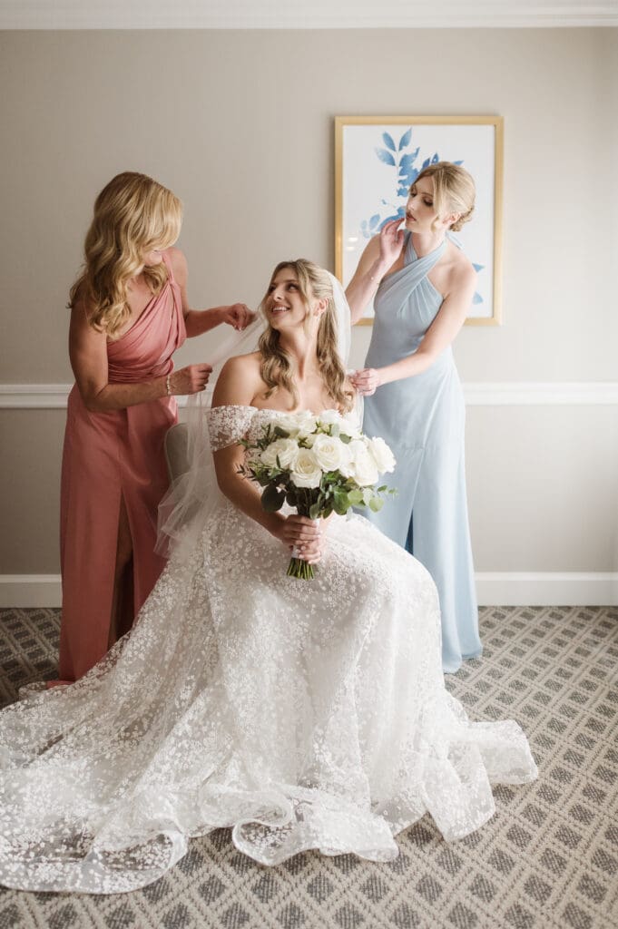 where to put on your dress for bridal prep photos at the madison hotel nj