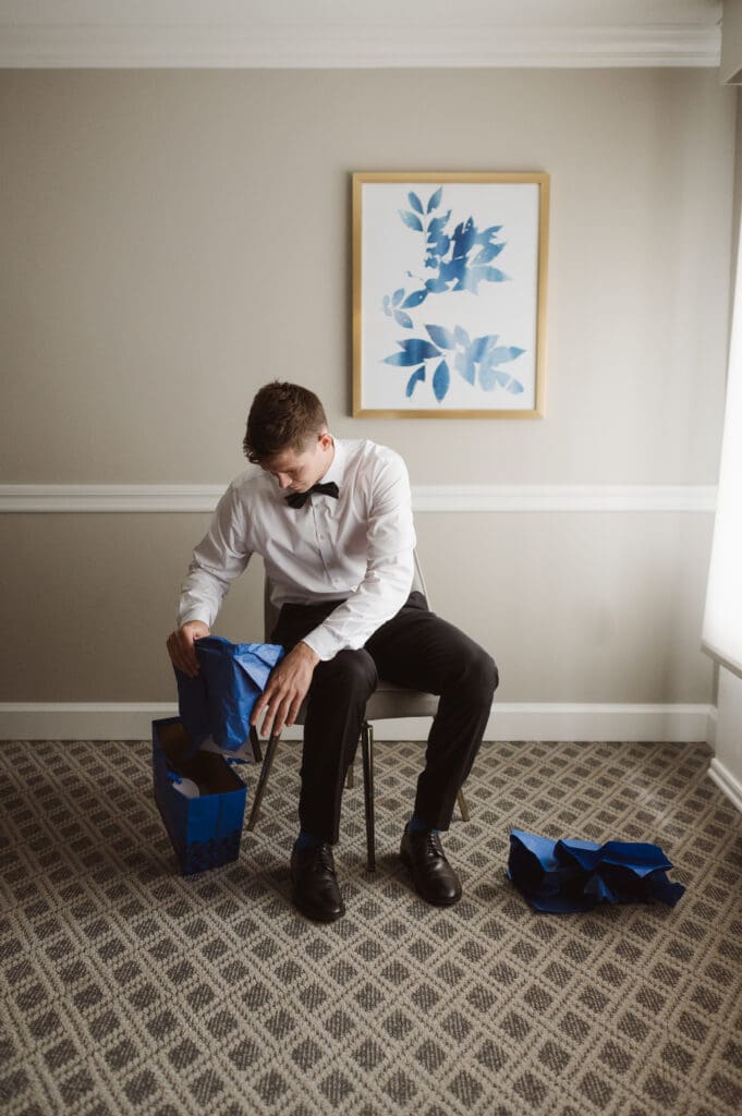 where the groom gets ready at the madison hotel
