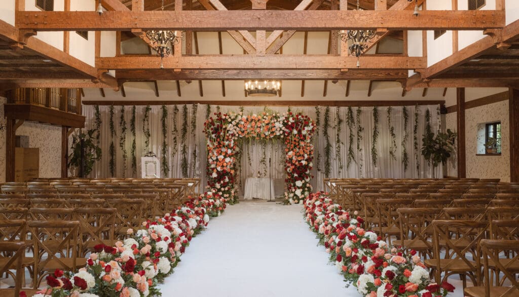 The indoor ceremony at the pleasantdale chateau nj