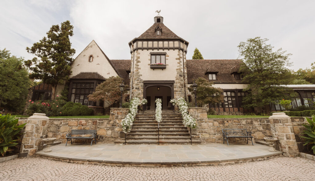 The front of the pleasantdale chateau wedding venue in New Jersey