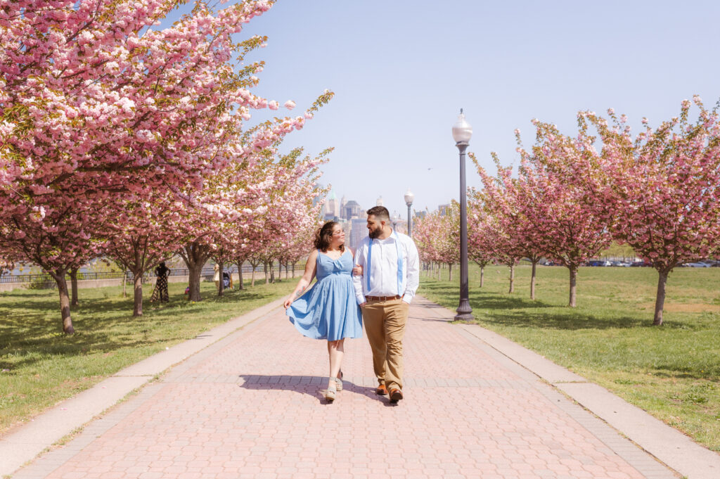 april-cherry-blossom-spring-engagement-photos-at-liberty-state-park-nj