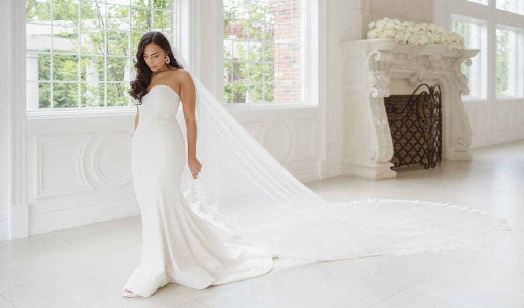 bridal portrait photos in the ceremony at florentine gardens nj