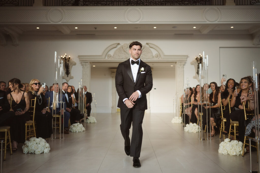 wedding ceremony at the estate at florentine gardens nj by suess moments photographer