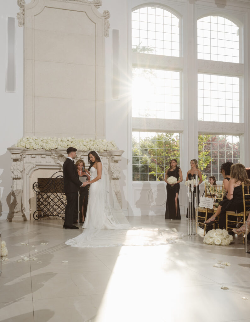 wedding ceremony at the estate at florentine gardens nj by suess moments photographer