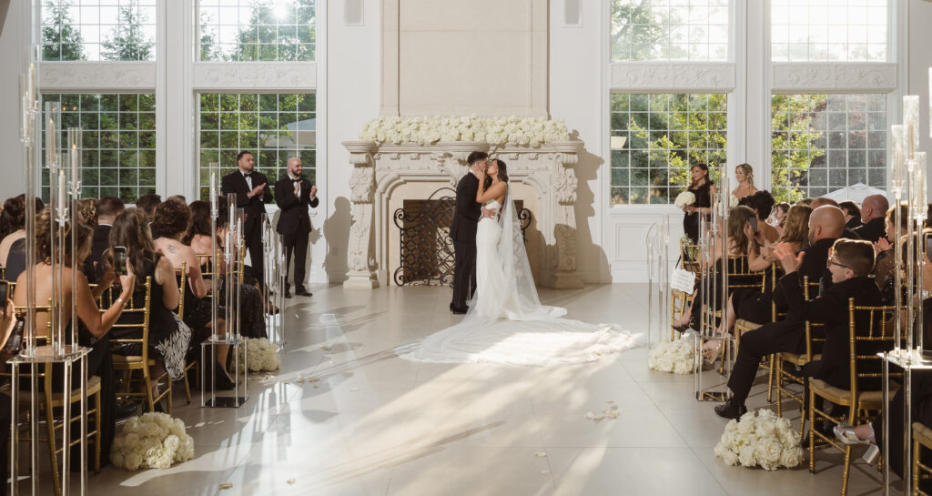wedding ceremony at the estate at florentine gardens nj by suess moments photographer