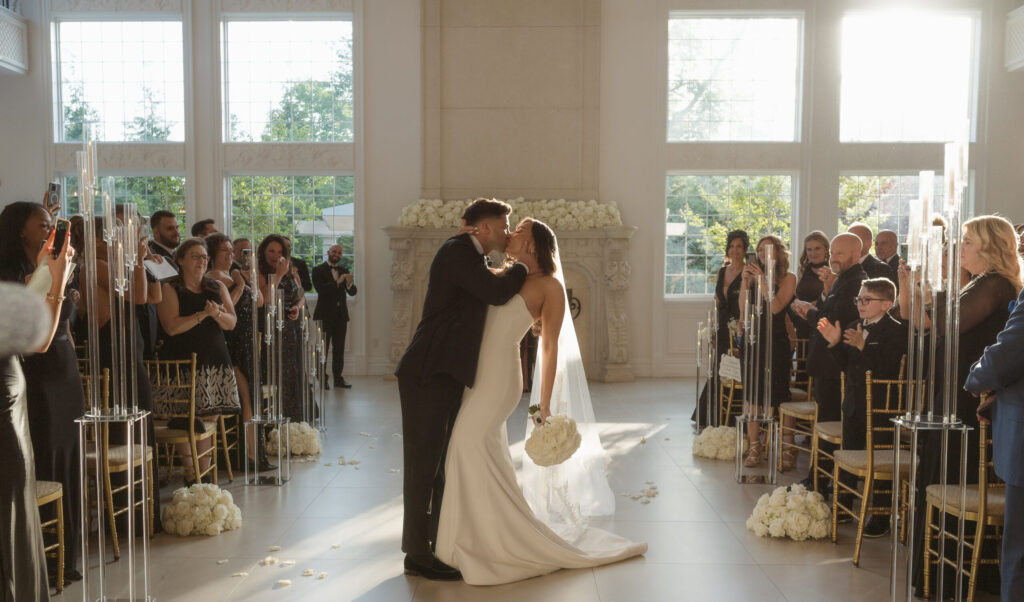 wedding ceremony at the estate at florentine gardens nj by suess moments photographer