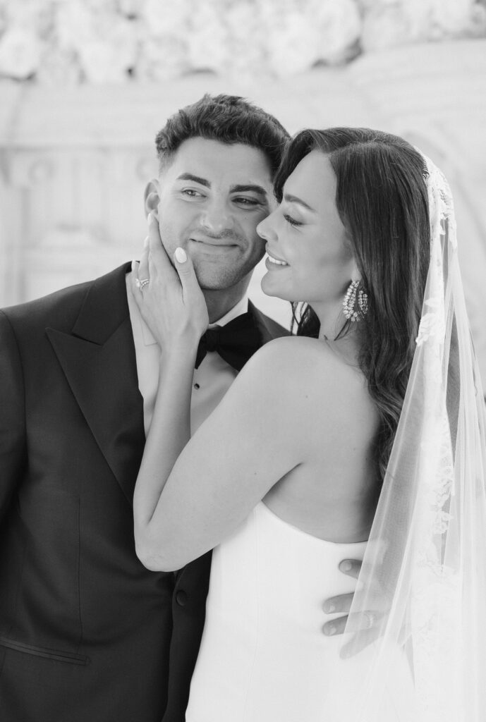 black and white wedding photos bride and groom at florentine gardens nj by suess moments
