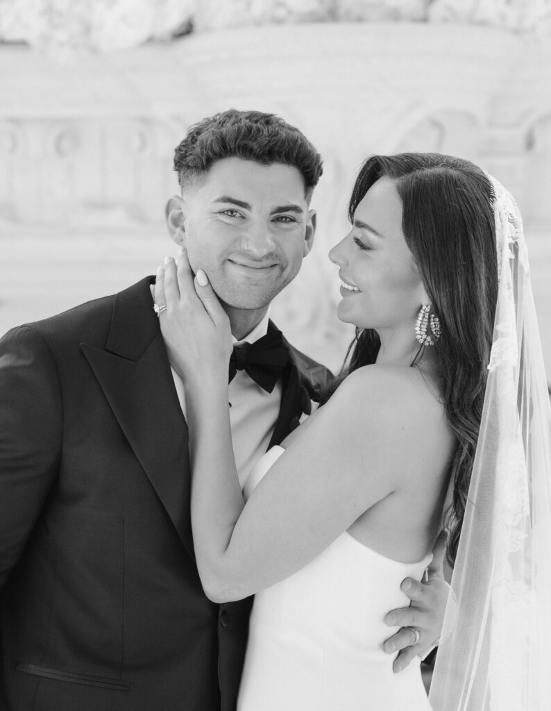 black and white wedding photos bride and groom at florentine gardens nj by suess moments