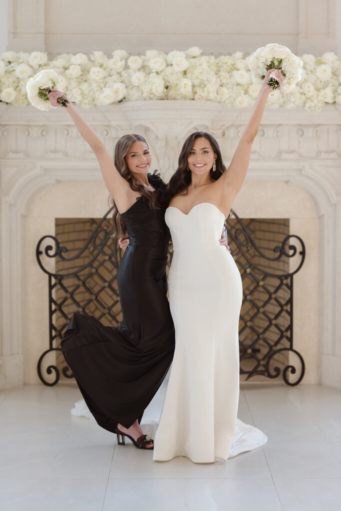 fun maid of honor and bride photo