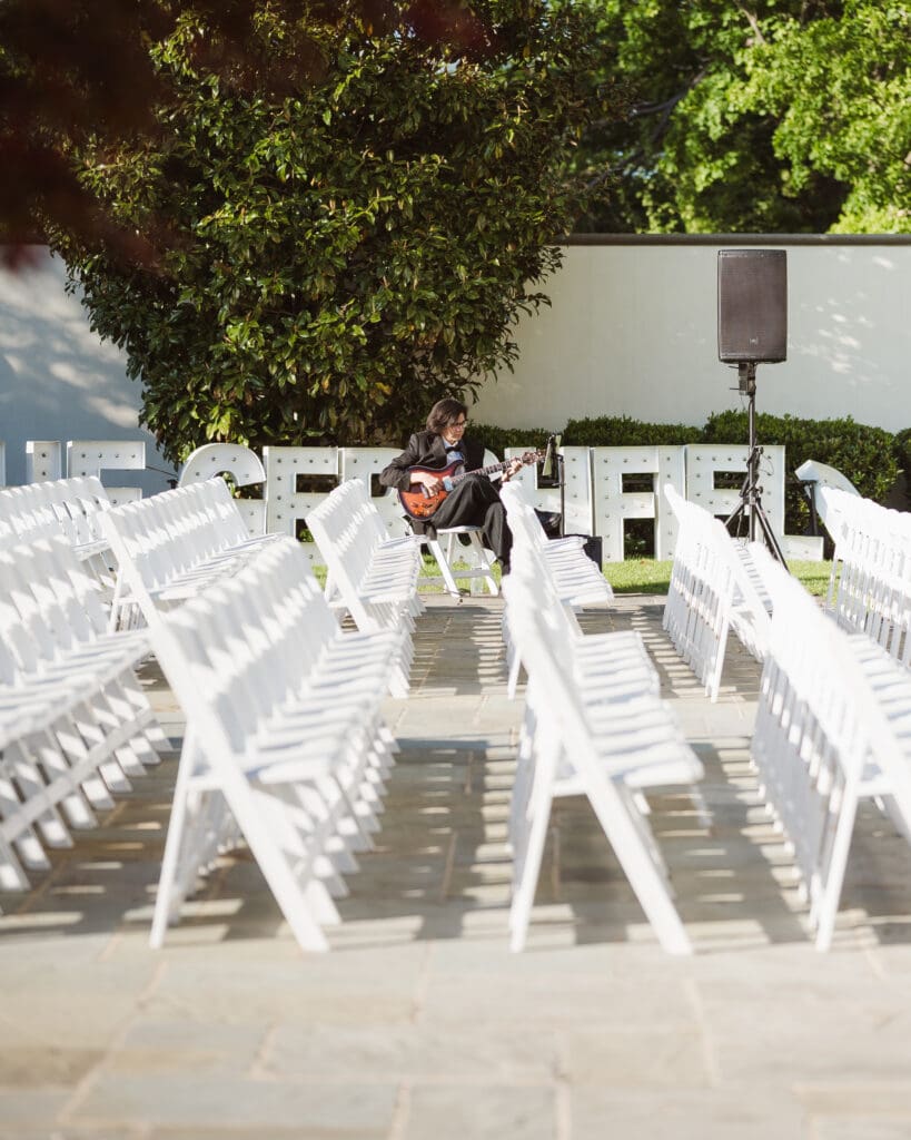 outdoor ceremony at the grand ballroom at the ryland inn nj