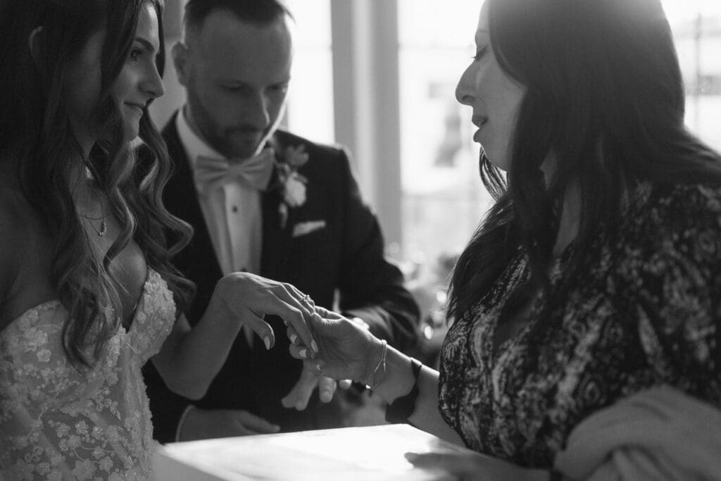 outdoor wedding ceremony at the ryland inn nj by suess moments photography