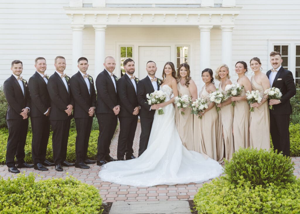 traditional classic wedding party photo