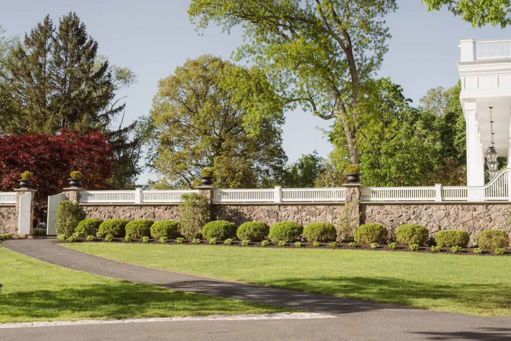 the ceremony entrance for the ryland inn outdoor ceremony grand ballroom wedding