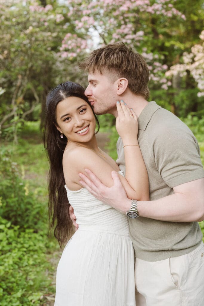 spring at cross estate gardens new jersey engagement photos