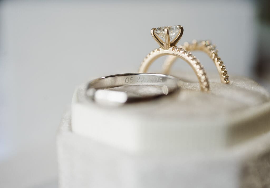 wedding ring engraving close up