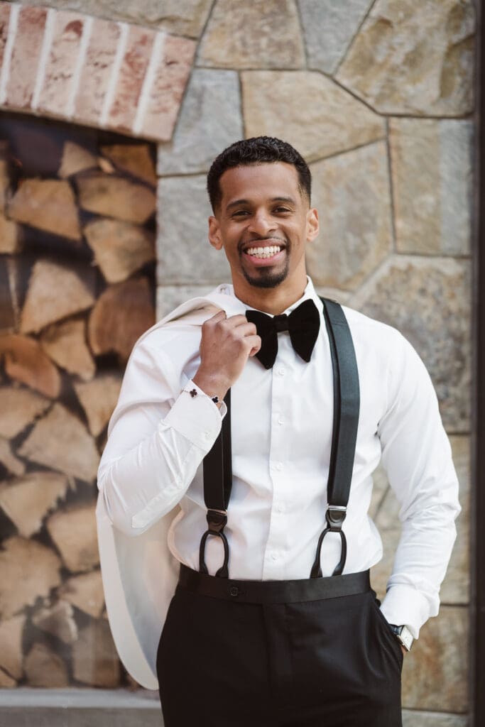 groom portrait getting ready at the perona farms the reserve