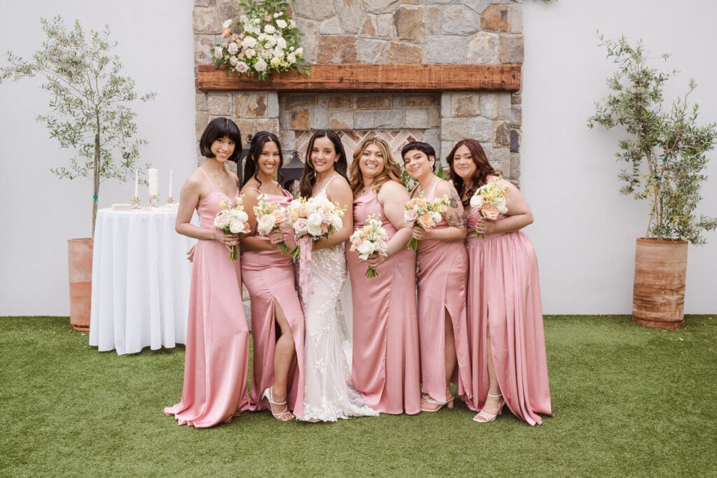ceremony space for indoor portraits on wedding day at perona farms the reserve