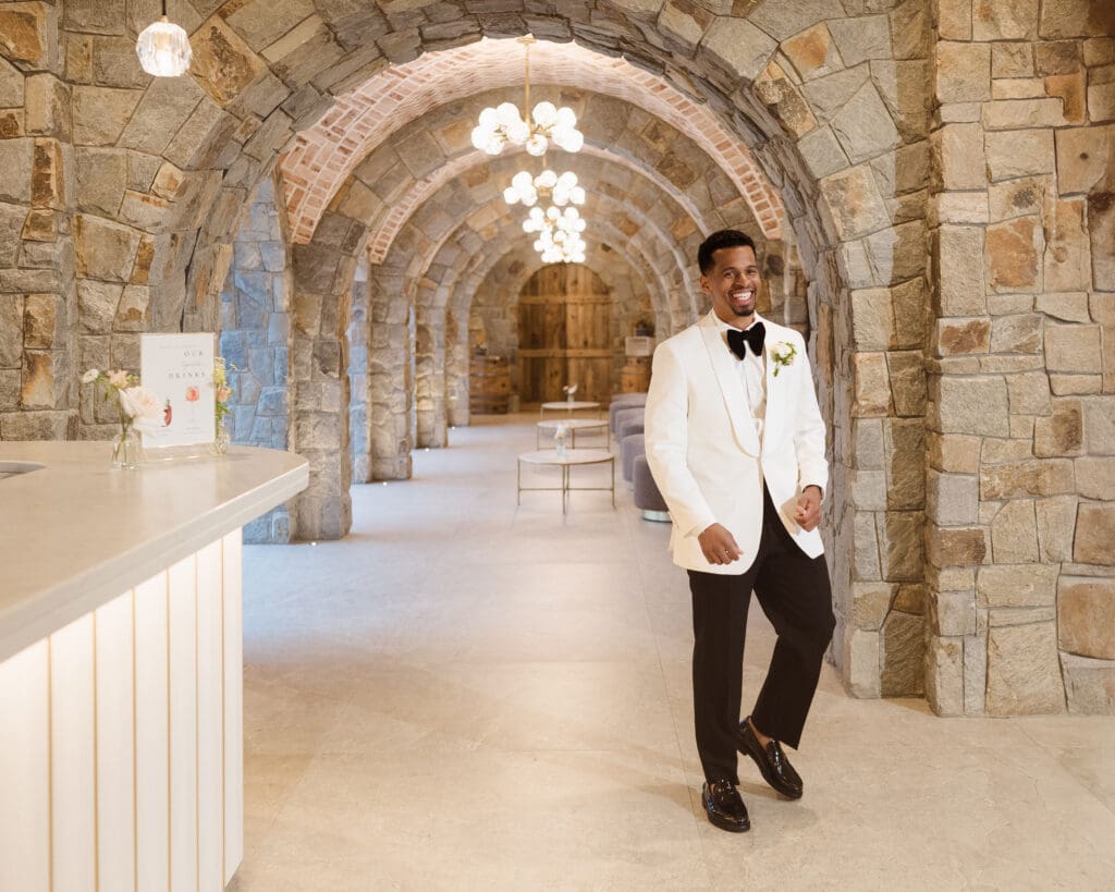 groom candid portrait at perona farms the reserve