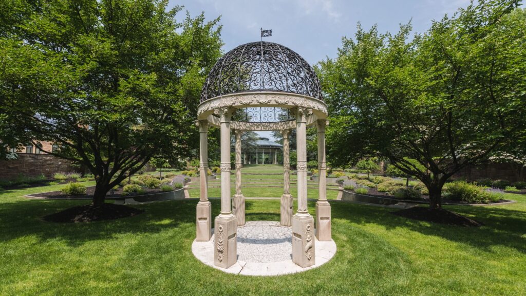 the wedding ceremony outdoors at jasna polana venue in princeton, nj