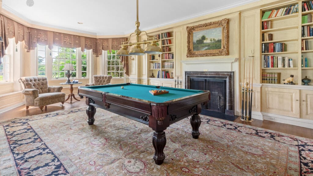 The billiards room at the Annex House