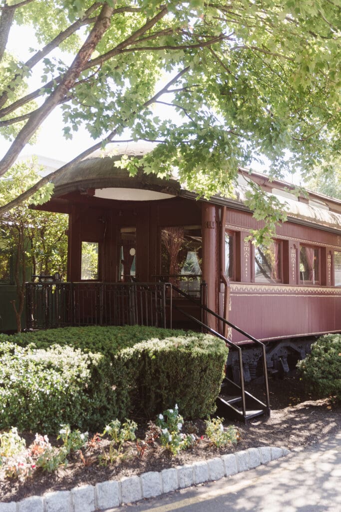 red train car at madison hotel