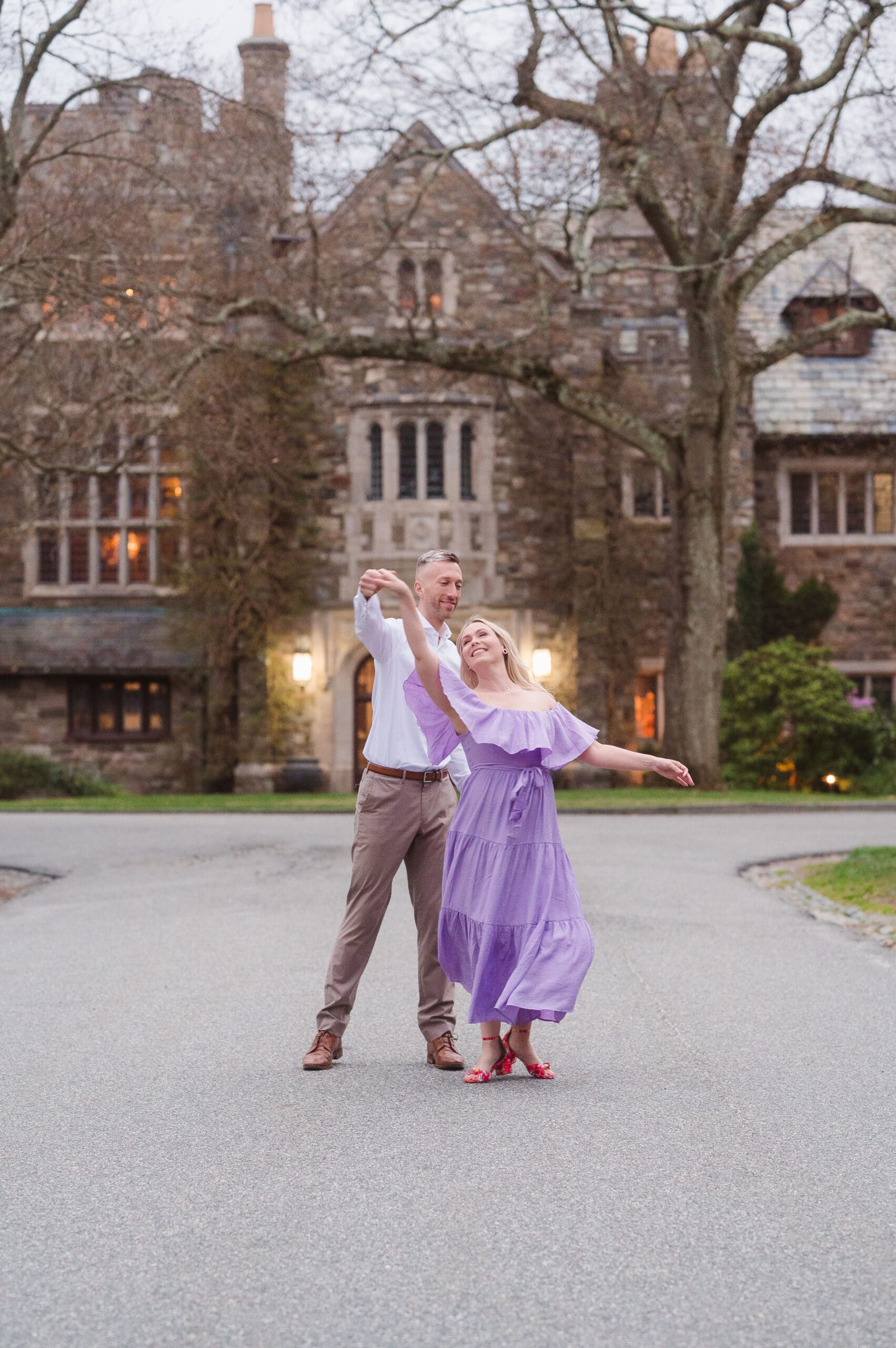 where to take your engagement photos in New Jersey at the Botanical Gardens and Castle