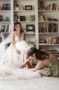 bridal portrait in childhood home