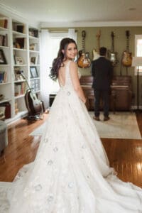 first look bride and dad