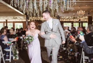 bubble exit at wedding ceremony