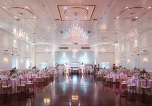 purple whimsical theme wedding decor at the hamilton manor