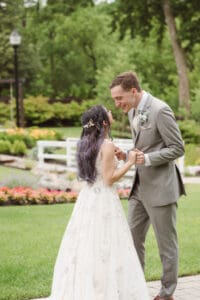 nj wedding photographer suess moments photo of first look at the hamilton manor nj